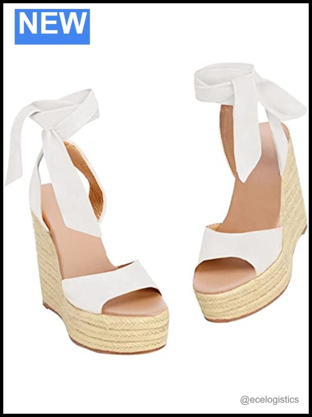Faux Suede Espadrille Wedges Sandals Open Toe Lace Up Platform Ankle Strap